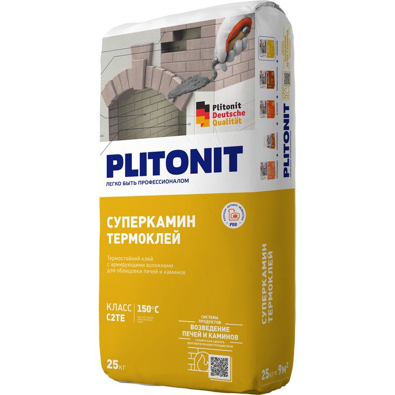 Клей для плитки Plitonit СуперКамин ТермоКлей, 25 кг